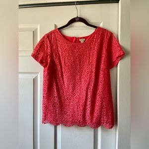 J.Crew Pink Lace Top